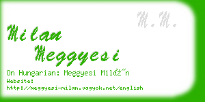 milan meggyesi business card